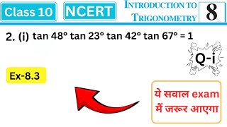 Class 10 Maths Trigonometry Chapter 8 Exercise 83 Question No 2 ka 1 trigonometryncertmaths [upl. by Clorinde362]