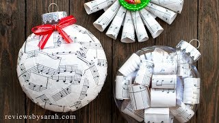 How to Make Sheet Music Ornaments for Christmas  Good for Musicians [upl. by Wampler]