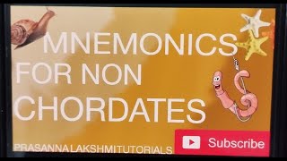 MNEMONICS FOR ANIMAL KINGDOM  NON CHORDATES  PRASANNA LAKSHMI TUTORIALS [upl. by Eimor]