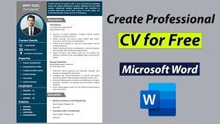 Create Best CV for Free in MS Word  Best CV Format 2023 for Job  CV Tutorial [upl. by Etakyram]