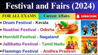 Festival and Fairs 2024 Current Affairs  Important Festivals  Top Mcqs  ssccgl [upl. by Yoshi81]