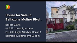 House for Sale in Bellazona Molino Blvd Bacoor Cavite [upl. by Gibbons252]