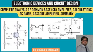 Complete Analysis of Common Base CB Amplifier Calculations AC Gains Cascode Amplifier Summary [upl. by Rekyr468]