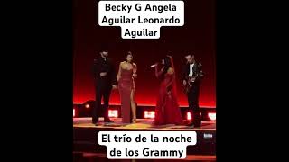 Becky G Angela Aguilar lucen hermosos vestidos rojos las dos en su presentación de los Latin Grammys [upl. by Gottwald37]