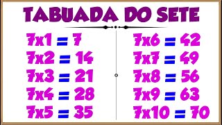 Tabuada do 7║Ouvindo e Aprendendo a tabuada de Multiplicação por 7『Tabuada do SETE』 [upl. by Nogaem]