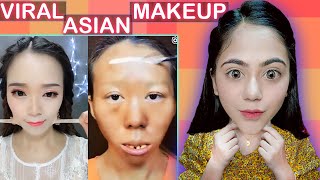 TESTING CRAZY VIRAL ASIAN MAKEUP TRANSFORMATION HACKS  Ronak Qureshi [upl. by Riggs]