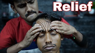 Headache And Migrain Relief Head Massage With Super Neck Crack  ASMR Scratching amp Forehead Tapping [upl. by Sheng814]