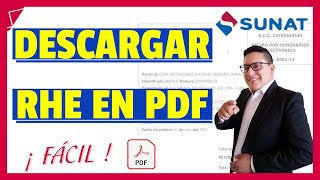 Como descargar un Recibo por Honorarios emitido en PDF [upl. by Santa]