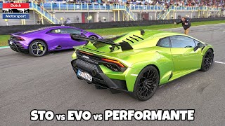 Lamborghini Huracan STO vs Evo vs Performante  Drag Race [upl. by Hara705]