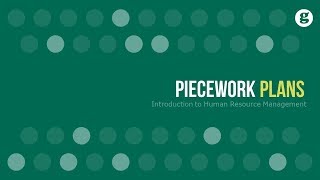 Piecework Plans [upl. by Arjan]