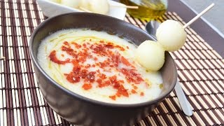 Sopa Fría de Melón con Crujiente de Jamón Serrano  Recetas de Cocina [upl. by Earvin699]