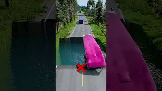 Bus vs huge water pit 28  carsvsrpothole beamngpotholes massivepotholes deepwaterbeamngdrive [upl. by Lindner]