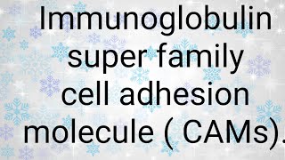 Immunoglobulin super family cell adhesion moleculesIgsf CAm [upl. by Ehgit]