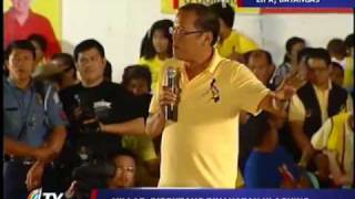 Noynoy takes swipe at Villar ad [upl. by Ayrb]