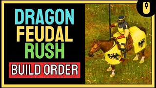 Aoe4 Feudal Rush Build Order  Order Of The Dragon [upl. by Rbma]