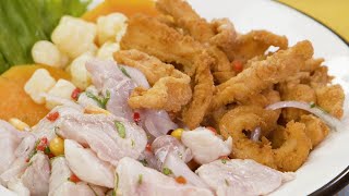 Receta de ceviche peruano carretillero • Receta peruana • Peruvian food • Cebiche  BUENAZO [upl. by Willard528]