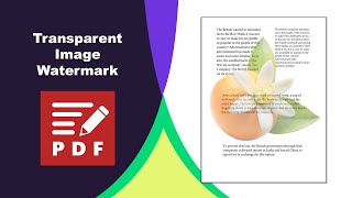 How to add a transparent picture watermark to a pdf document in PDFXChange Editor [upl. by Armillda]