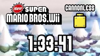 New Super Mario Bros Wii  Cannonless Speedrun in 13341 Former WR [upl. by Hector]