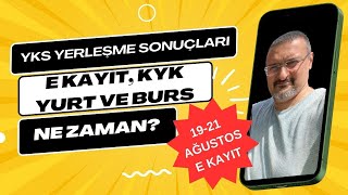 ÜNİVERSİTE YERLEŞME SONUÇLARI E KAYITLAR KYK YURT VE KYK BURS BAŞVURUSU NE ZAMAN [upl. by Renmus]