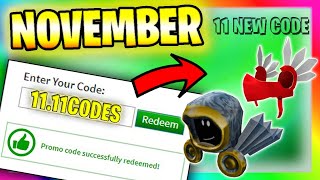 11 Codes ALL NEW PROMO CODES in ROBLOX November 2023 [upl. by Rawlinson200]