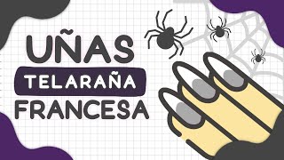 FRANCESAS ESTILO HALLOWEEN 👻 UÑAS TELARAÑA 🎃 Manicura en UÑAS CORTAS 👻 [upl. by Yentrok531]