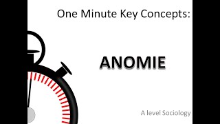 ANOMIE One Minute Key Concepts in Sociology [upl. by Minnnie881]