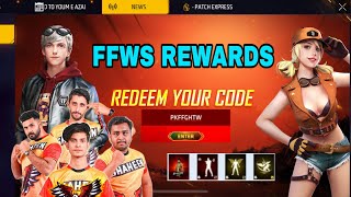 FFWS REDEEM CODES TODAY  FREE FIRE PAKISTAN TODAY NEW REDEEM CODES  FFWS REWARDS [upl. by Ranger746]