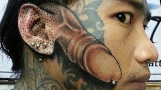 15 Craziest Face Tattoos [upl. by Eisej754]