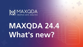 Whats new in MAXQDA 244 [upl. by Eladnyl]