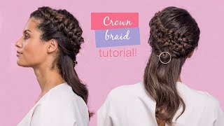 Crown Braid Tutorial  Scunci [upl. by Kondon616]