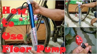 How To Use Floor Pump To Inflate Or Blow Up a Bicycle Tire  Easy Affordable Pump for Bicycle [upl. by Raines]