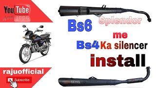 Bs6 me silencer Splendor silencer install  Firing silencer install Splendor modified new ad [upl. by Notliw346]