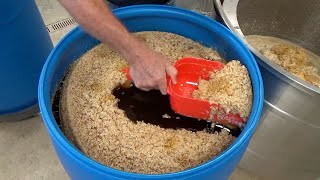 Separating over 350 pounds of honey from wax cappings using a honey wax seperator [upl. by Meredi]