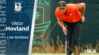 2019 US Open Viktor Hovland Sets Amateur Scoring Record [upl. by Akimak]