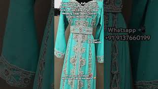 Dubai Moroccan Kaftan Arabic Abaya Maxi Hand Beaded Caftan Farasha Floor Length Party Wear [upl. by Eiltan]