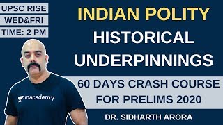 L1 Historical Underpinnings  60 Days Crash Course for Prelims 2020  Sidharth Arora [upl. by Relyuhcs]