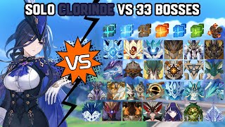 Solo C0 Clorinde vs 33 Bosses Without Food Buff  Genshin Impact [upl. by Kahl432]