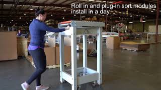 eSort Modular Poly Bag amp Parcel conveyor sorter installs in 2 days [upl. by Adnahsam]