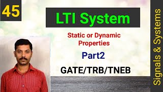 LTI system Static or Dynamic Memoryless or memory Properties Part2 [upl. by Nosro309]