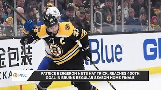 Patrice Bergeron proud to reach 400th career goal with Bruins [upl. by Oleic]