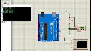 DS18B20  how to simulate the temperature sensor with arduino in proteus [upl. by Halliday366]