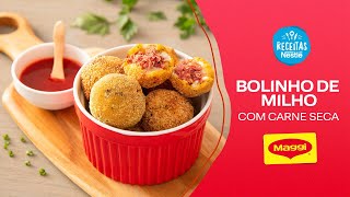 Bolinho de Milho com Carne Seca  Receitas Nestlé [upl. by Huppert]