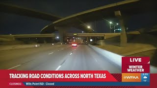 DFW arctic blast Tuesday morning forecast road conditions [upl. by Osnerol]