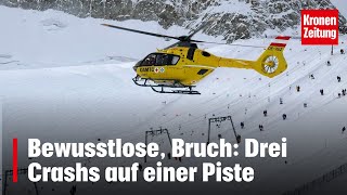 Bewusstlose Bruch Drei Crashs auf einer Piste  kronetv NEWS [upl. by Davison]