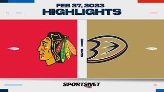 NHL Highlights  Blackhawks vs Ducks  February 27 2023 [upl. by Kafka]