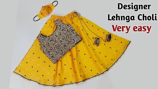 Lehenga Choli Cutting and Stitchingfull tutorial step by step Lehenga choli dress design for kids [upl. by Arek952]