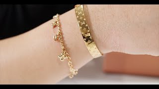 Louis Vuitton Blooming Supple Bracelets amp Nanogram Cuff 루이비통 팔찌 [upl. by Aschim335]