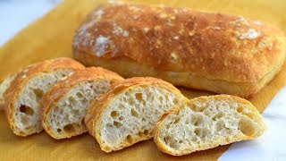 Easy Artisan Ciabatta Bread RecipeRustic Italian BreadNo Knead Rustic Bread [upl. by Michell]