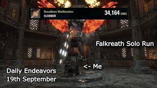 Falkreath Solo Run  Daily Endeavors Walkthrough  ESO 19th September [upl. by Ettenna]