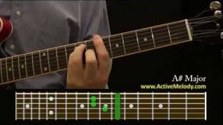 How To Play an A Sharp Chord On The Guitar [upl. by Tomaso439]